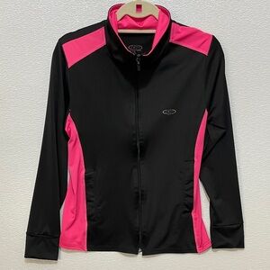 Game Time Black and Hot Pink Sporty Full-Zip Jacket